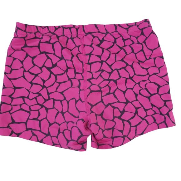 Reebok Athletic Compression Shorts Small Pink Black Abstract Print Running Gym - Picture 2 of 5